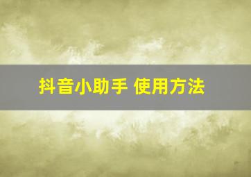 抖音小助手 使用方法